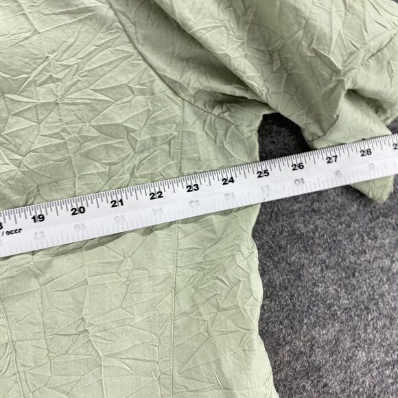 Elizabeth Shirt Women 22 Plus Gray Button Up Collared Short Sleeve Cotton Casual - Picture 6 of 8